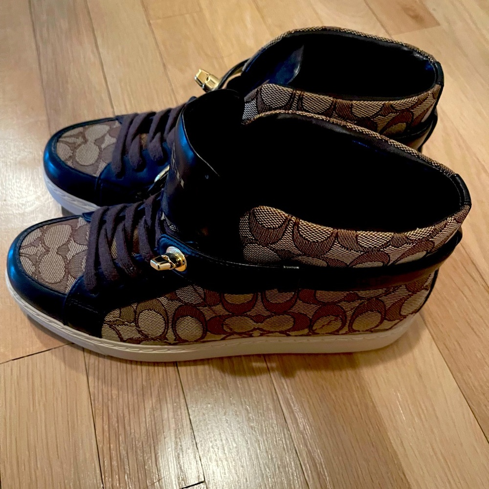 Brown high top Coach Shoes -Gently Used